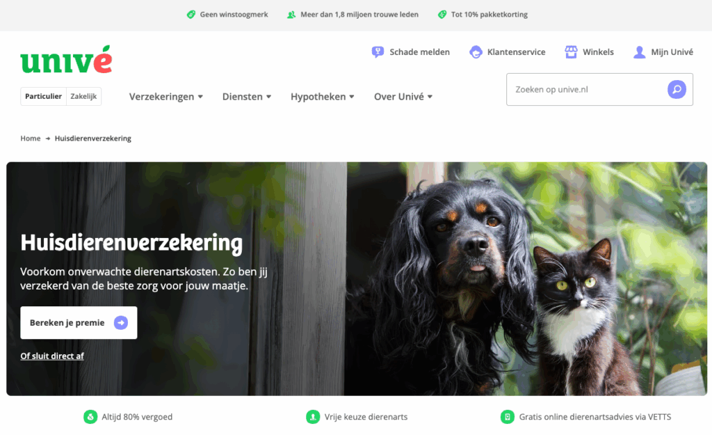 Unive huisdierenverzekering